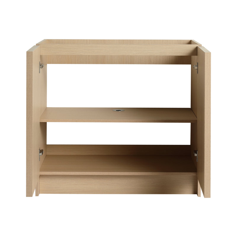 Spacieuse base de meuble-lavabo en chêne avec style moderne et rangement réglable pour la maison