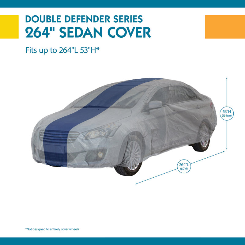 Double Defender Elastic Mildew Resistant Automobile Cover By Duck Covers, 53" H x 59" W x 264" D