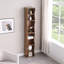 Bibliothèque ultra-mince à 8 tablettes réglables avec bordure ondulée-1176730633