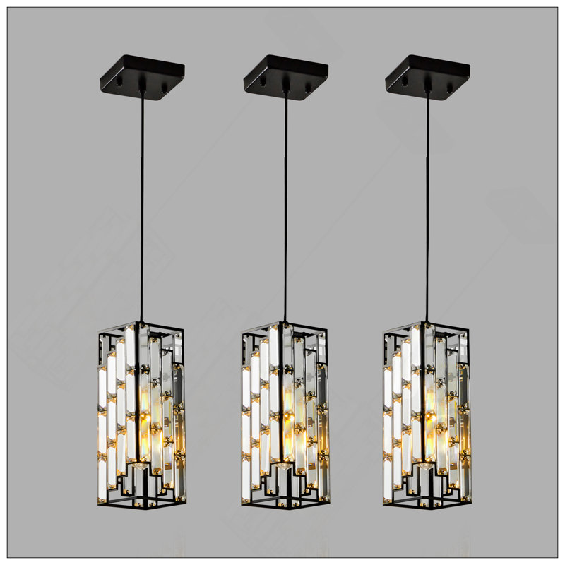Luminaire suspendu en cristal Modern, Noir