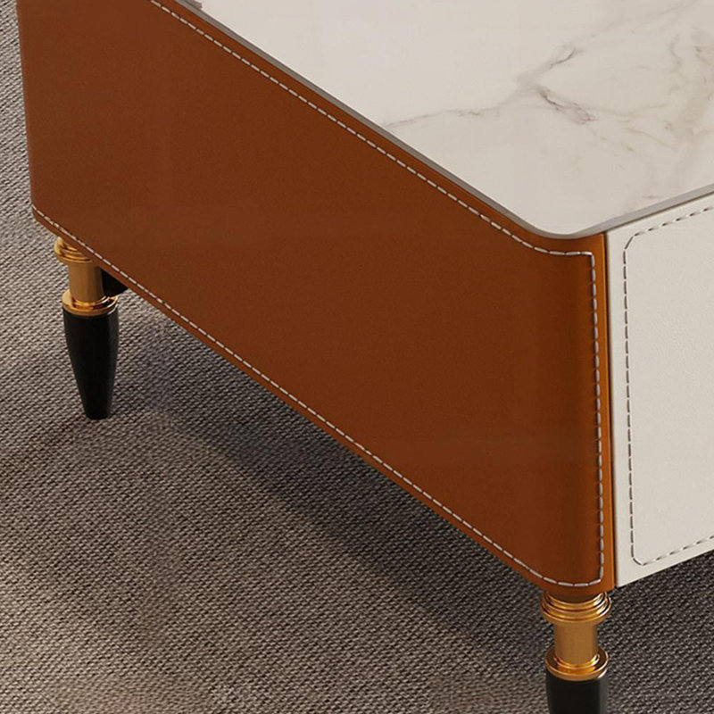 Table basse Modern, Orange / blanc, H 15,74 po x L 39,37 po x l 23,62 po