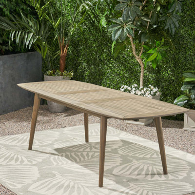 Table de salle à manger d'extérieur extensible en bois d'acacia (table seulement)