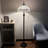 Berislav Tiffany Floor Lamp White Stained Glass Hexagon Metal Base LED Bulbs Included 16"W*16"D*64"H