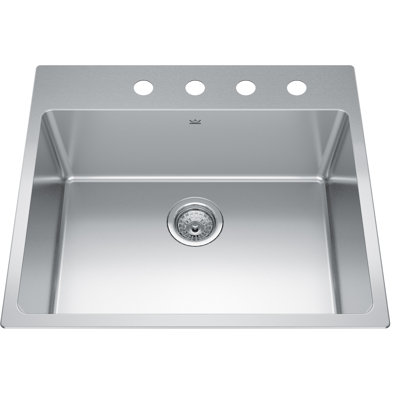Brookmore 25'' L Single Bowl Stainless Steel Kitchen Sink