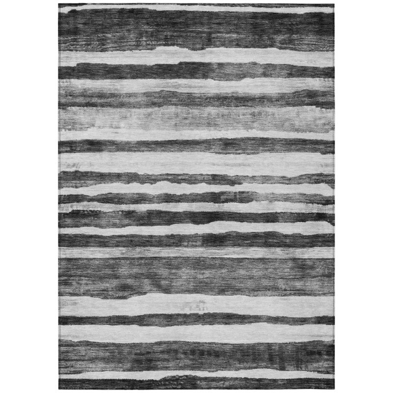 Spinava Gray Washable Indoor-Outdoor Rug - , 3' x 5'