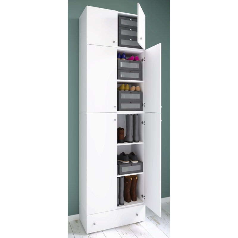 Lona 14 Pair Shoe Rack, White