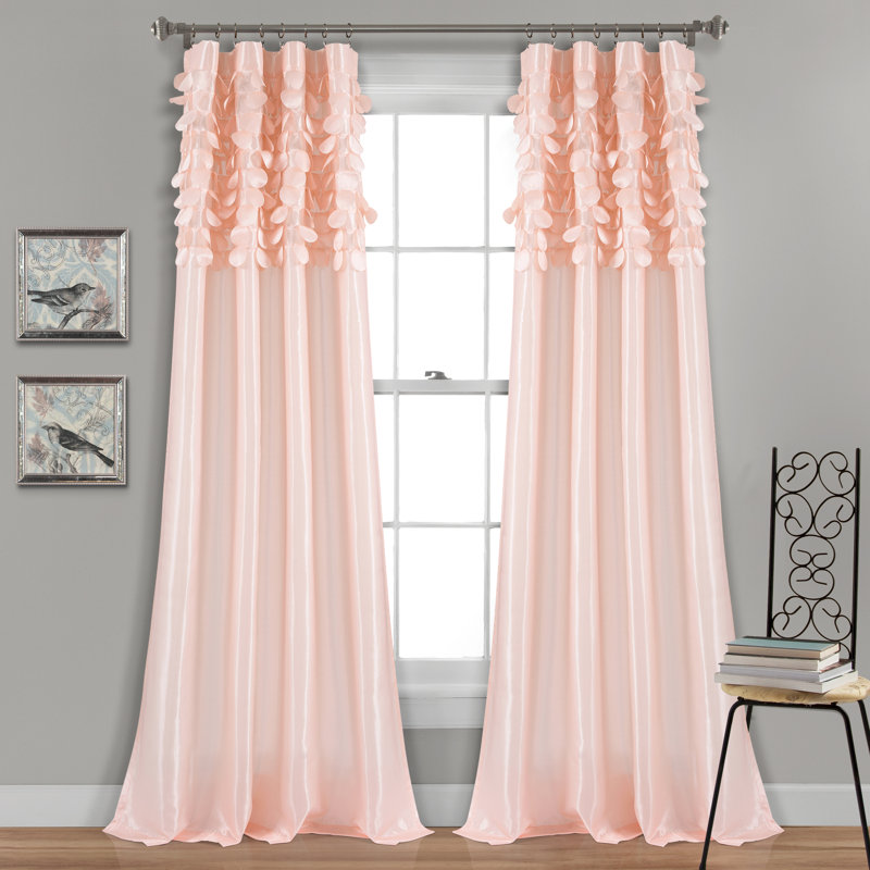 Panneaux de rideaux semi-transparents avec passe-tringle Gagliano, Rosé, l 54 po x L 63 po