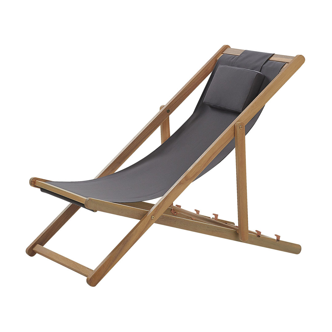 Callas 128cm Long Reclining Acacia Single Chaise with Cushions