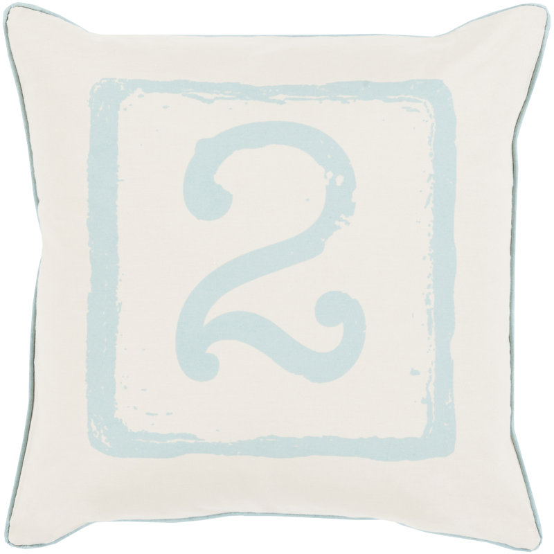 Cotton Throw Pillow, Moss/Beige, 18" H x 18" W x 4" D, 2