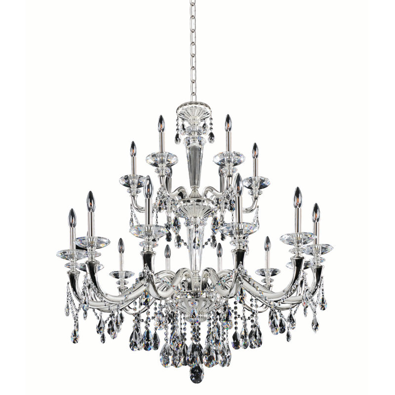 Jolivet 18 - Light Candle Style Classic Chandelier with Crystal Accents