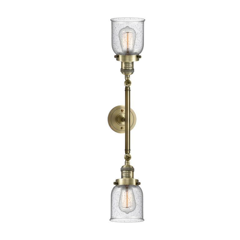 ClipperCove 2 - Light Dimmable Vanity Light, Seedy, Antique Brass, Bulb Not Included