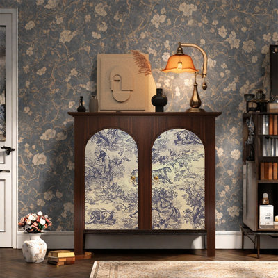 Pine Wood Two Door Decorative Cabinet