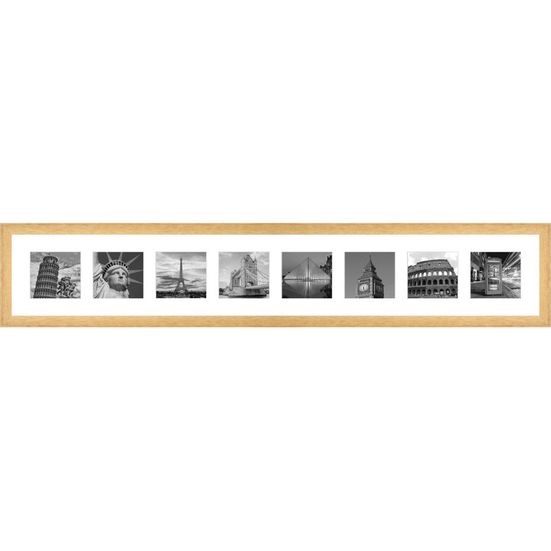 Lada Wood Picture Frame with Mat, Natural Brown