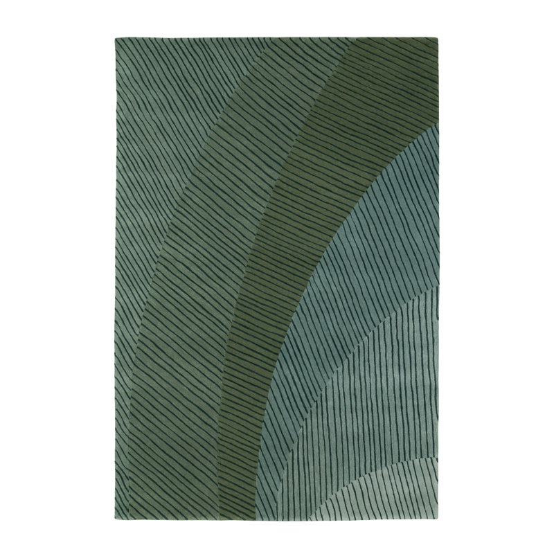 Ammonite Hand Tufted Wool Area Rug, Rectangle 6'7" x 9'10"