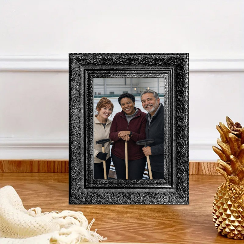 Cadre photo noir de style héritage 1 pièce 5 po x 7 po avec fixation murale ou de table