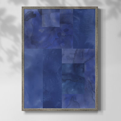 «Blue Puzzle I», reproduction encadrée - bois massif
