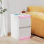 2 Drawer Bedside Table with Flip-Top Storage, Bedside Cabinet with Bluetooth LED Light Strip & UK Charging Station 2AC/2USB, Wood Side Table with Lighting for Bedroom Living Room Home-1650055979