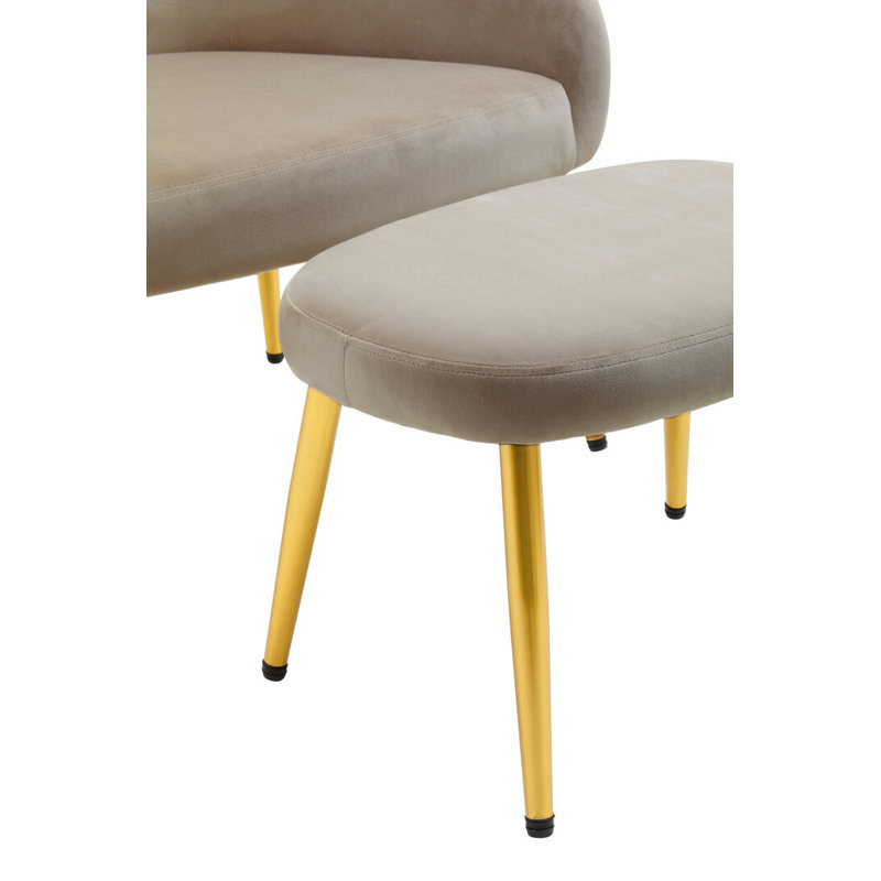 72cm Wide Velvet Footstool Ottoman, Grey