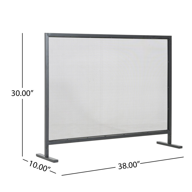 Pare-étincelles en fer 1 panneau Regina 38 po x 30 po, finition noire Regina