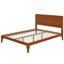 Lit plateforme en bois de bambou de style Mid-Century avec support en lattes de bois-463793096