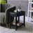 Black Accent Table with Bottom Shelf