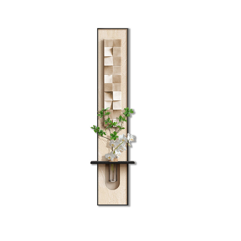 Art mural blanc en grès, H 59,06 po x l 9,84 po, Blanc