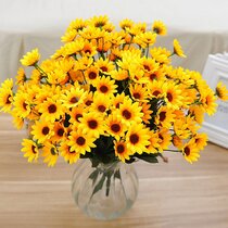 Giant Sunflower Water Illusion Floral Arrangement in Large Teardrop Vase 