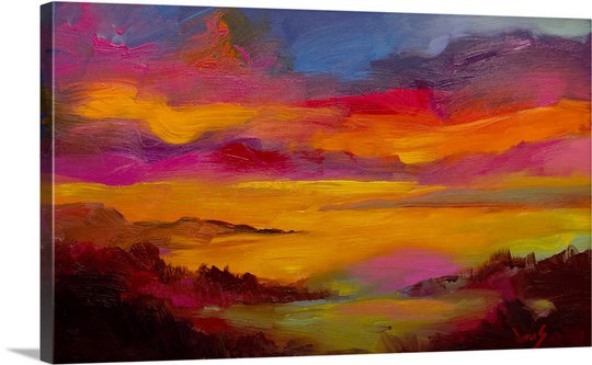 «The Heart Light In The Sky II» par Kirandip, reproduction d'art, H 16 po x l 24 po x P 1,25 po, Toile