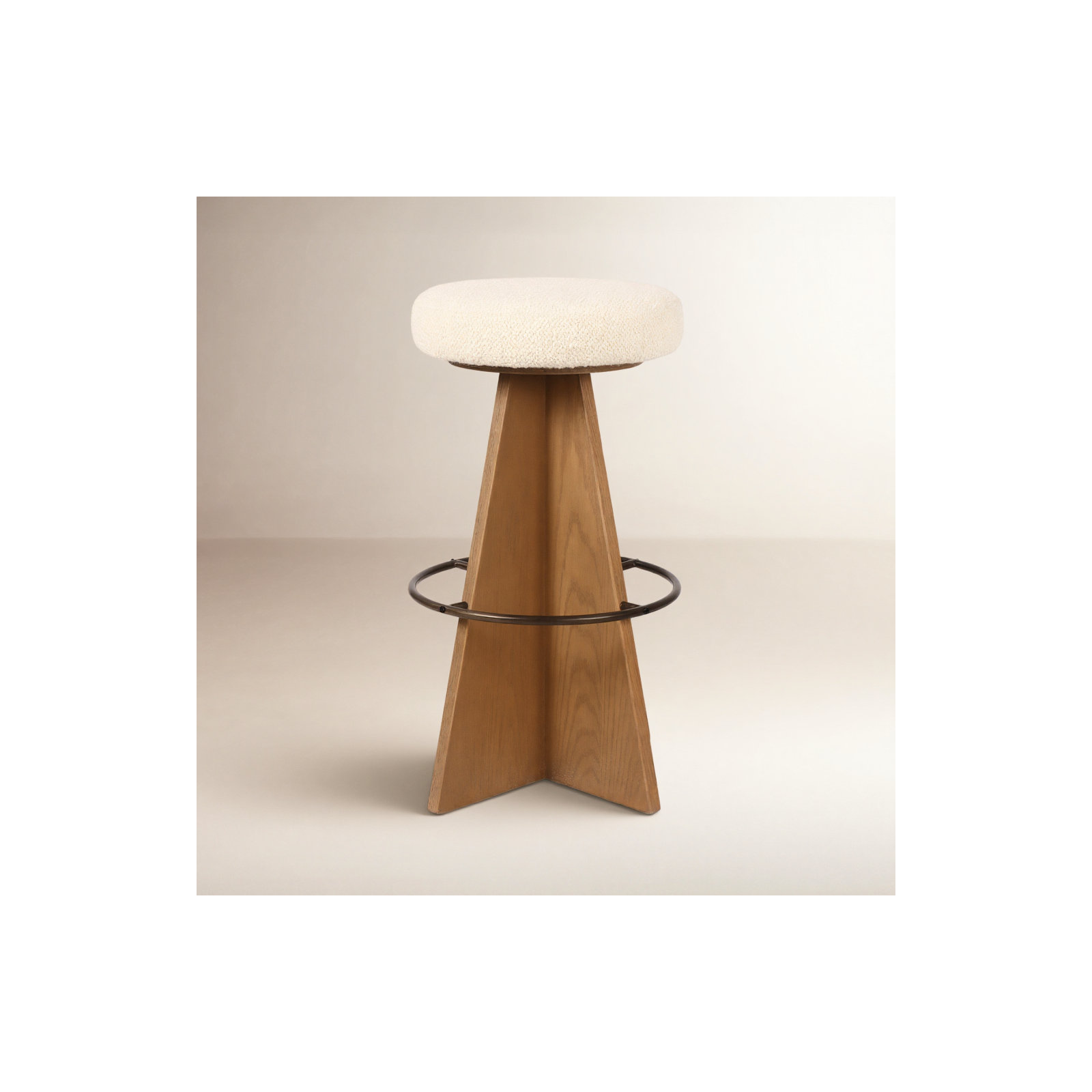 Avari Swivel Upholstered, Bar Stool (31" Seat Height), Fallingbrook Natural Floral, Brown