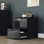 2 Drawer High Gloss Bedside Chest (FSC 100%) Bedroom Home Bedside Furniture-1633544126