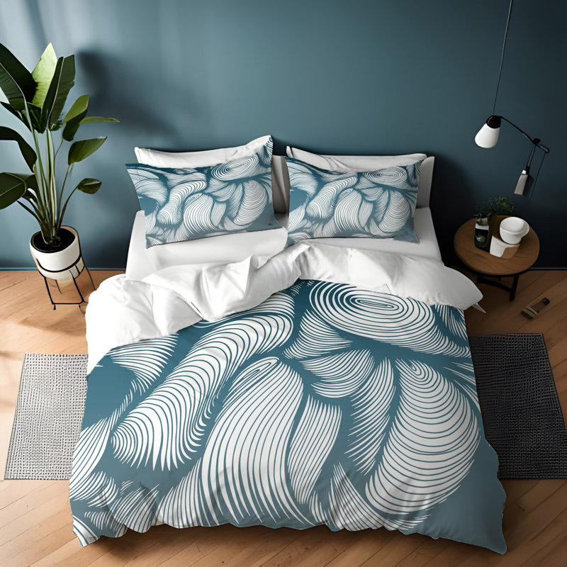 Polyester Abstract Duvet Cover, Twin Duvet Cover + 1 Queen Sham