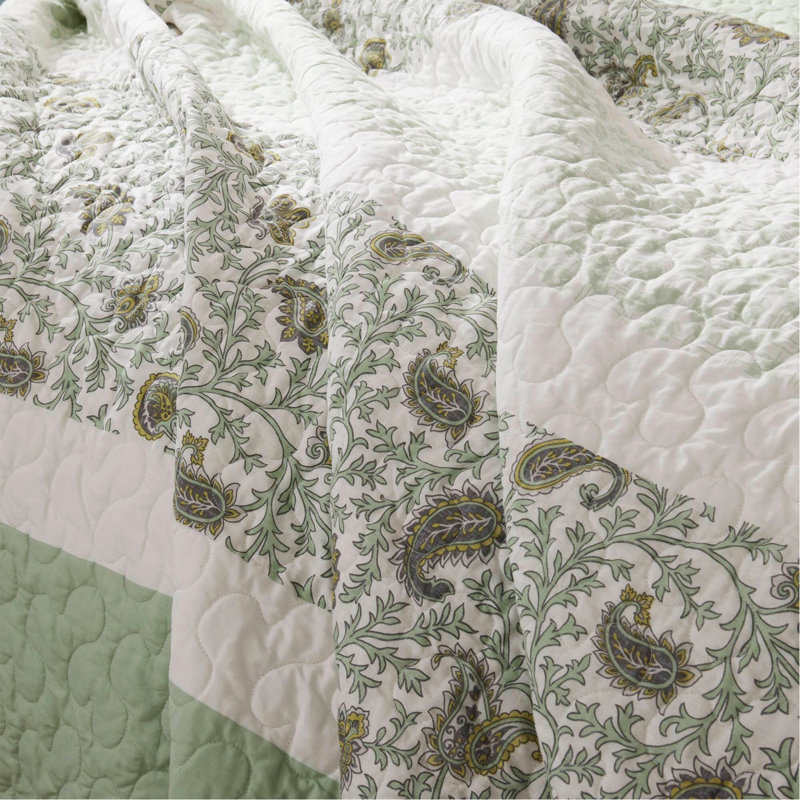 Ensemble de courtepointe en coton percale 6 pièces avec coussins pour lit double / grand