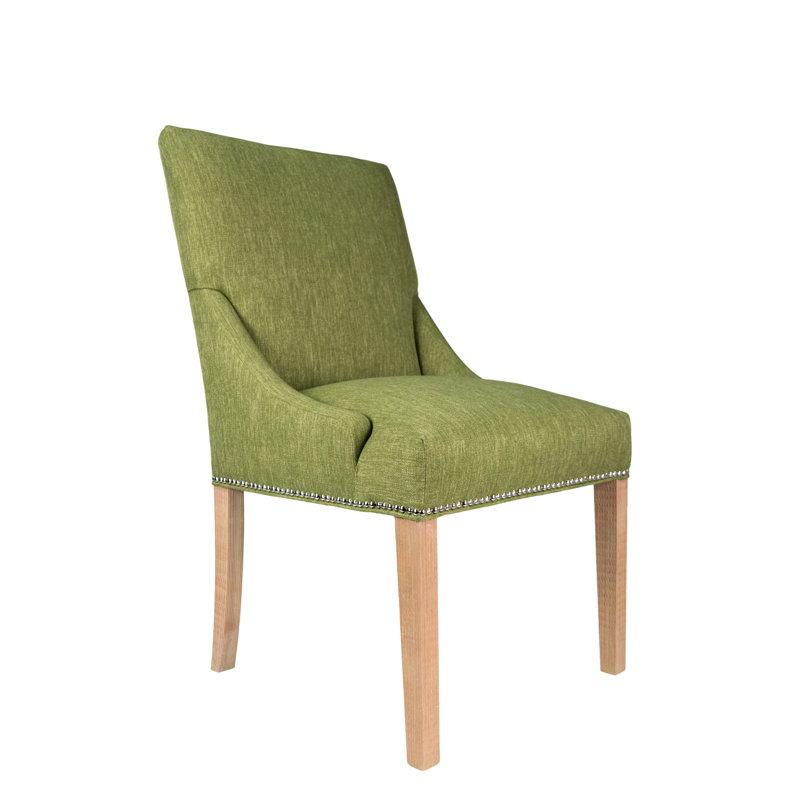 Chaise parsons rembourrée Anaisia, Blanc, Herbe