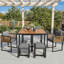 6 - Person Solid Wood Patio Dining Set Square Table