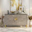 Buffet 63 po champagne doré moderne avec plateau en pierre frittée et pieds dorés-632038977
