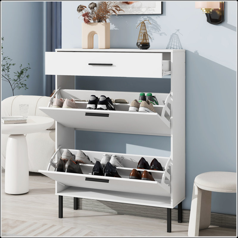 Range-chaussures, range-chaussures autoportant avec tiroirs et pieds en métal