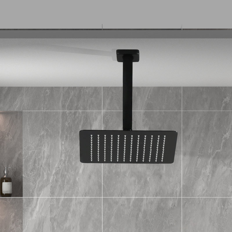 Rain Fixed Shower Head, Matte Black