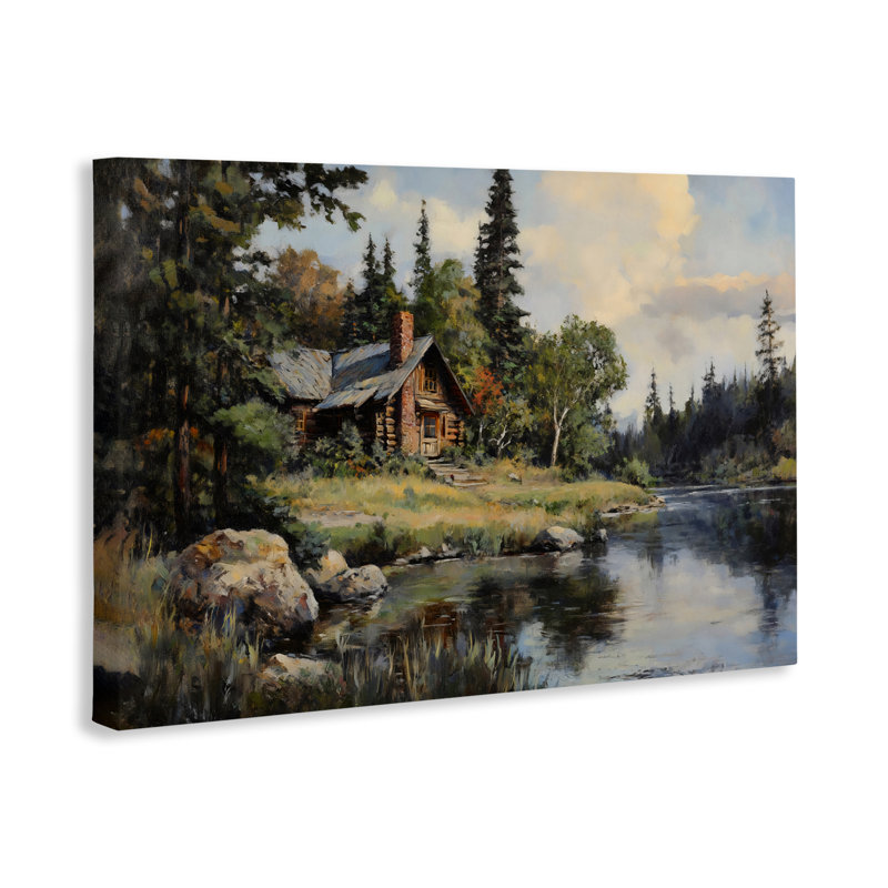 Toile avec vue sur le ruisseau, vue par Franklyn Gregory, H 24 po x l 36 po