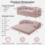 Canapé-lit 64,7 po en velours côtelé désossé, canapé futon modulaire, canapé en mousse à compression avec 2 coussins, aucun assemblage requis-1374894628-1369500010