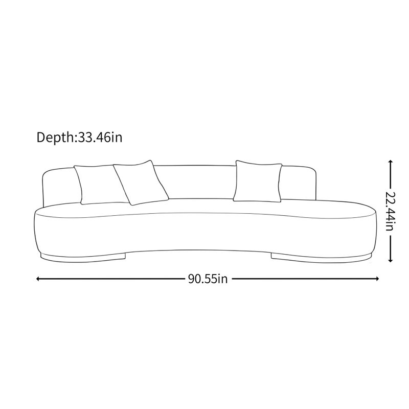 French Simple Cream Style Pink Sofa