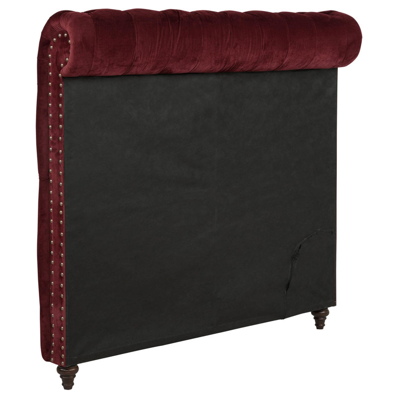 Tête de lit tapissier rouge vin Devon, Double