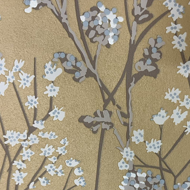 Papier peint jaune Blossom Branches, Jaune