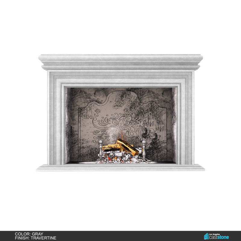 Palermo Fireplace Surround, Gray Travertine