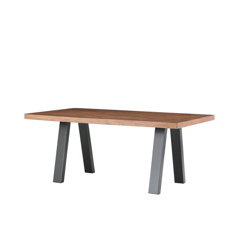 Rectangular Dining Table with Solid Wood Top