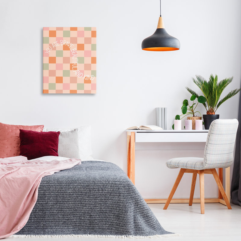 Toile à carreaux You Are Brave par Taylor Shannon Designs, H 30 po x l 24 po