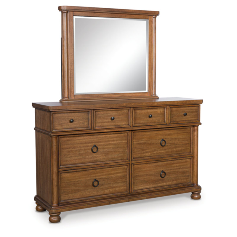 Commode et miroir Kanisha, Brun