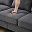 59,5 po, American Classic Design, gris, accoudoir rond, structure en bois massif, pieds, coussin à ressorts et siège en mousse, housses de coussin amovibles lavables, rangement confortable et élégant, rembourré,-1123028855