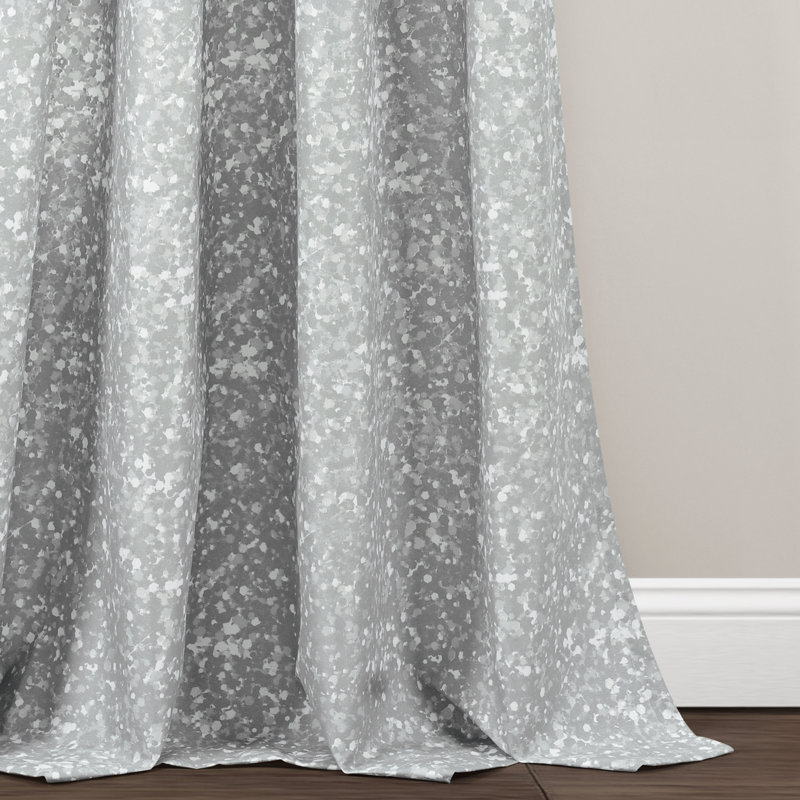 Paire de rideaux semi-transparents avec passe-tringle Glitter, Rosé