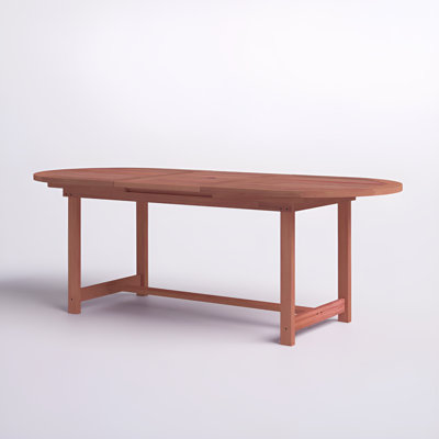 Alyisa Outdoor Patio FSC Wood Extendable Oval Dining Table