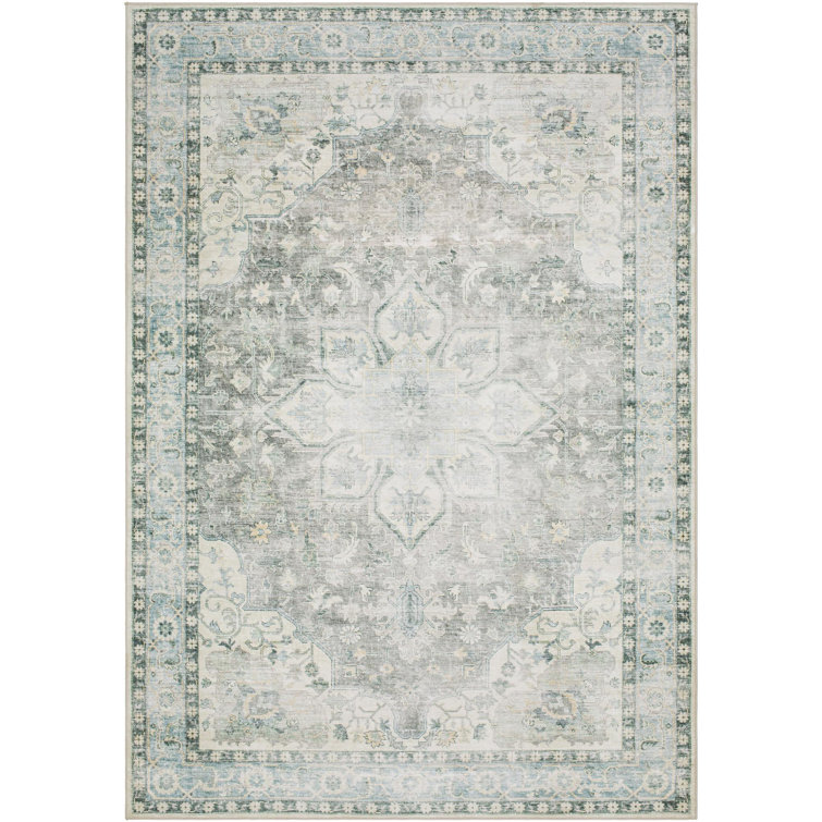 Lympsham Light Gray/Green Area Rug